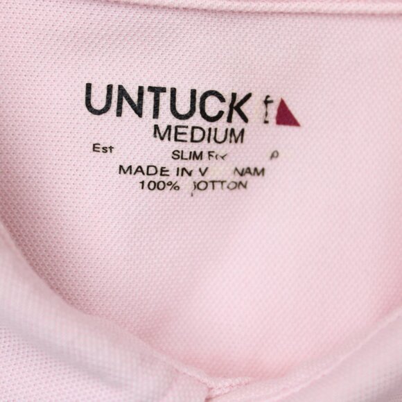UNTUCKIT Shirt Mens Medium Pink 100% Cotton Long Sleeve Button Up - Picture 9 of 14